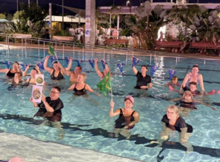 Locals Diving into Cardio and Choreography at SWELL’s Aquathon  